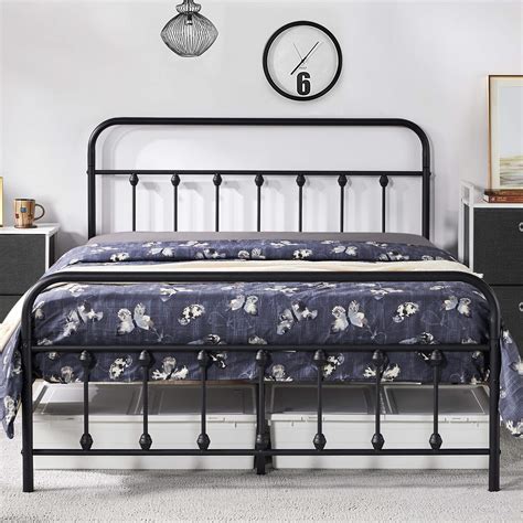 steel box double bed|vidaxl black metal bed.